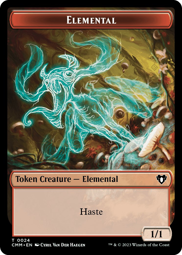 Elemental (0024) // Phyrexian Beast Double-Sided Token [Commander Masters Tokens] [Foil]