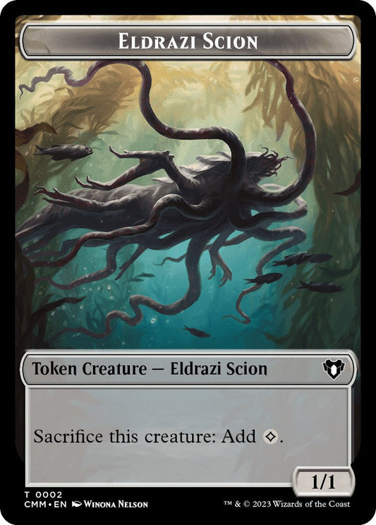 Eldrazi Scion // Cat (0005) Double-Sided Token [Commander Masters Tokens] [Foil]