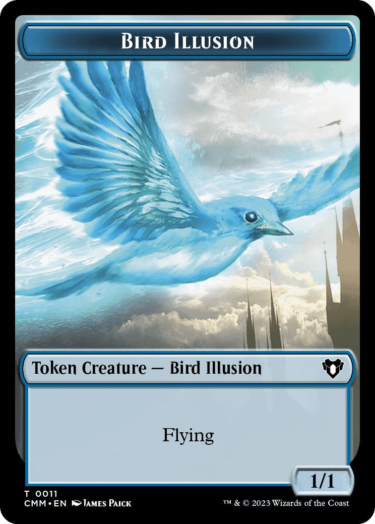 City's Blessing // Bird Illusion Double-Sided Token [Commander Masters Tokens] [Foil]
