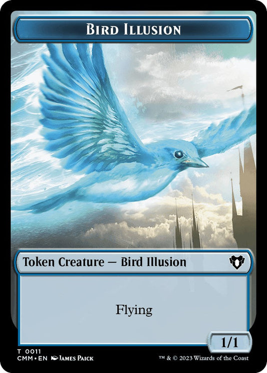City's Blessing // Bird Illusion Double-Sided Token [Commander Masters Tokens] [Foil]