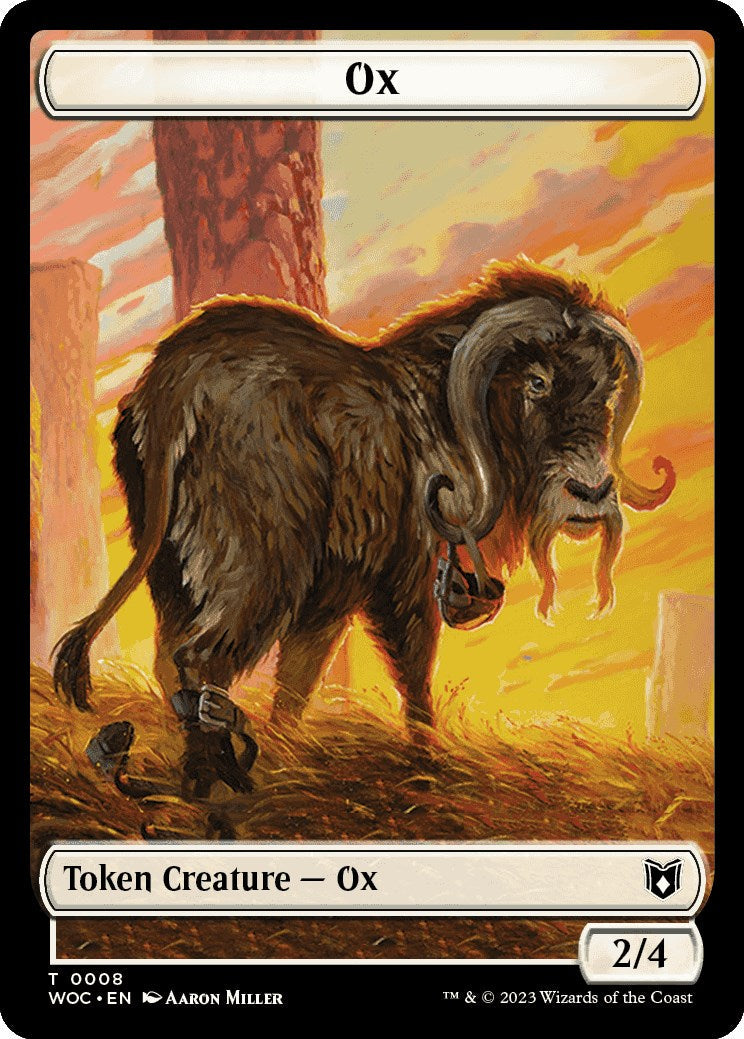 Ox // Human Soldier Double-Sided Token [Wilds of Eldraine Commander Tokens] [Foil]