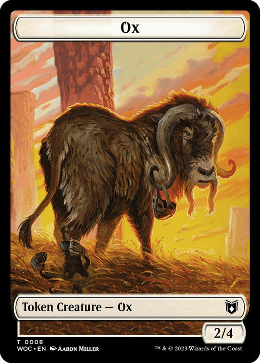 Ox // Human Soldier Double-Sided Token [Wilds of Eldraine Commander Tokens] [Foil]