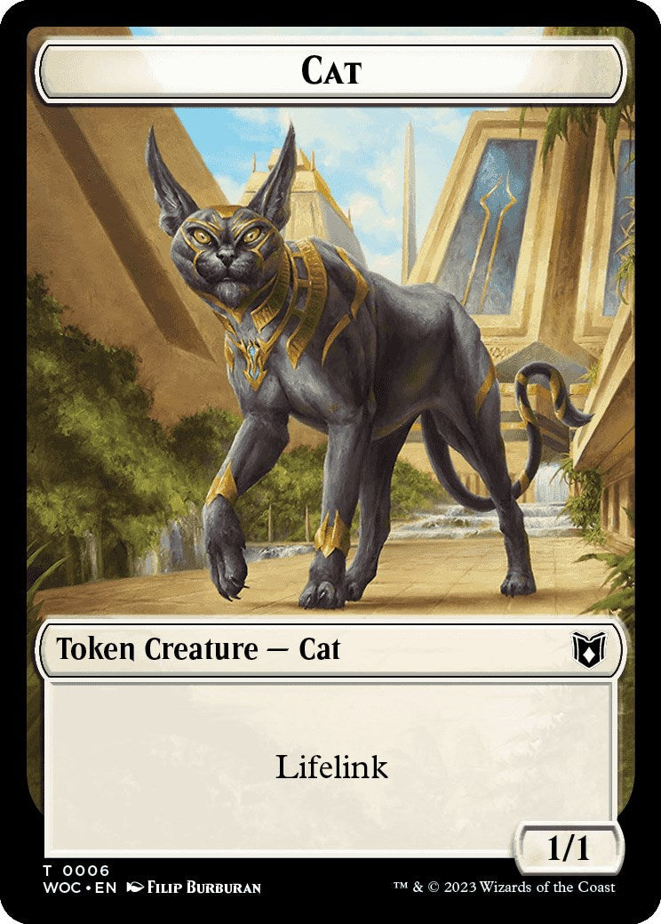 Cat (0006) // Pegasus Double-Sided Token [Wilds of Eldraine Commander Tokens] [Foil]