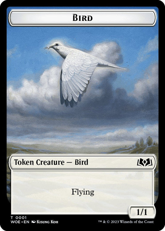 Bird // Human Double-Sided Token [Wilds of Eldraine Commander Tokens] [Foil]