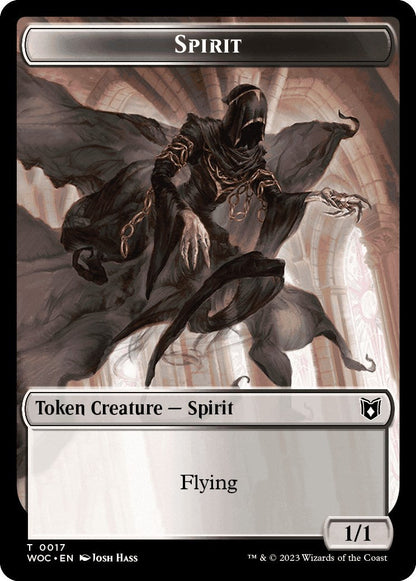 Spirit // Saproling Double-Sided Token [Wilds of Eldraine Commander Tokens] [Foil]