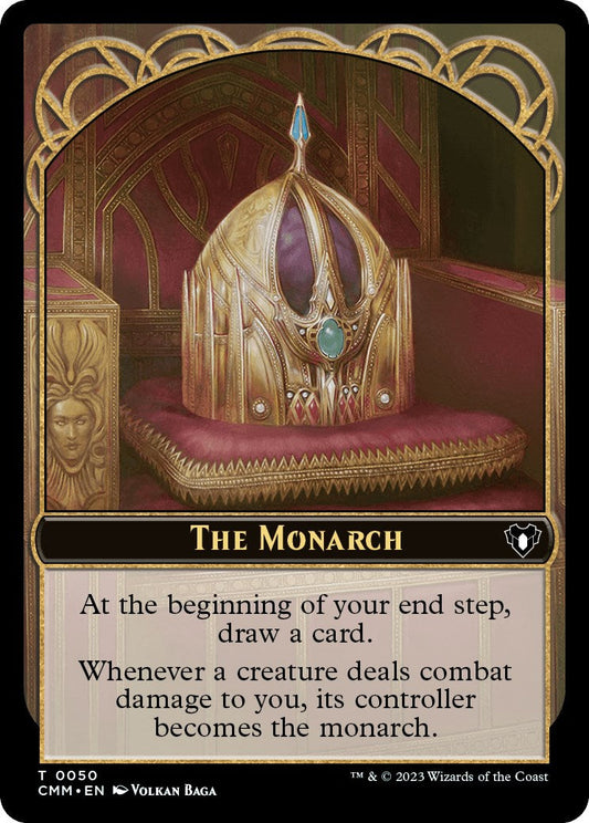 The Monarch // Emblem - Ob Nixilis of the Black Oath Double-Sided Token [Commander Masters Tokens] [Foil]