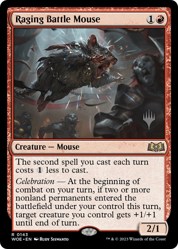 Raging Battle Mouse (Promo Pack) [Wilds of Eldraine Promos] [Foil]