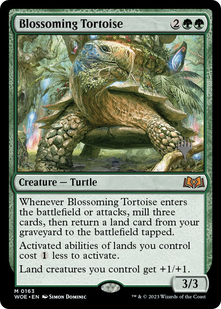 Blossoming Tortoise (Promo Pack) [Wilds of Eldraine Promos] [Foil]