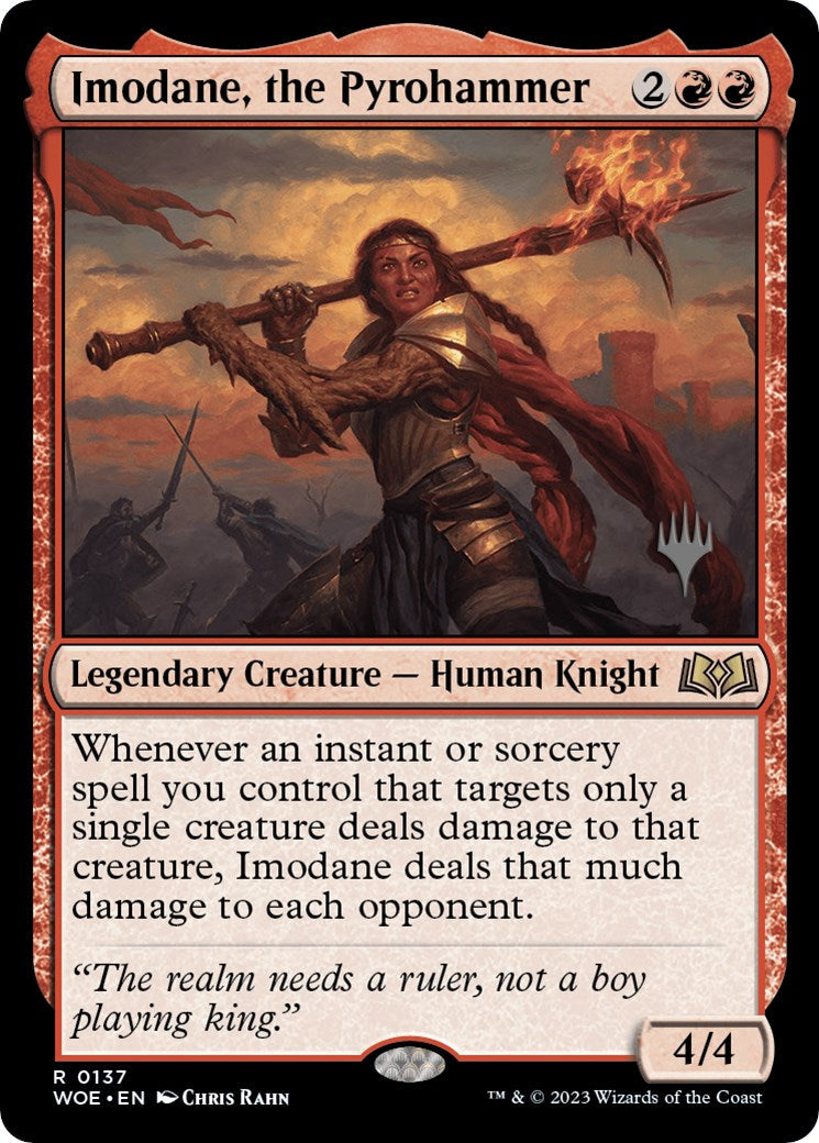 Imodane, the Pyrohammer (Promo Pack) [Wilds of Eldraine Promos] [Foil]