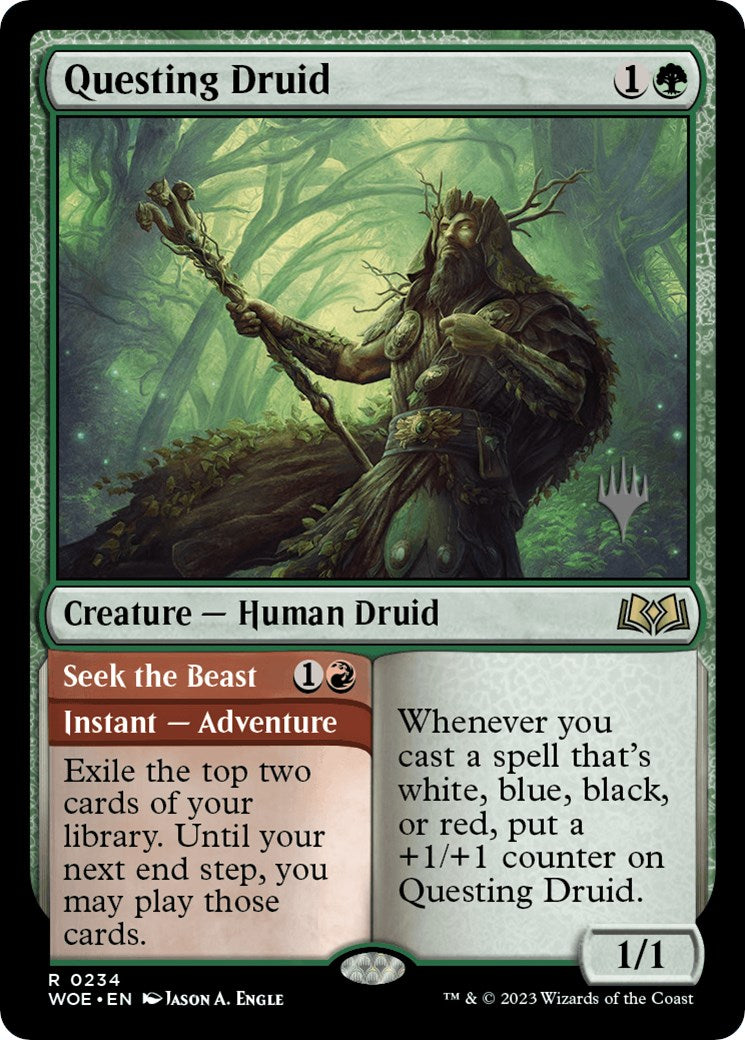 Questing Druid (Promo Pack) [Wilds of Eldraine Promos] [Foil]
