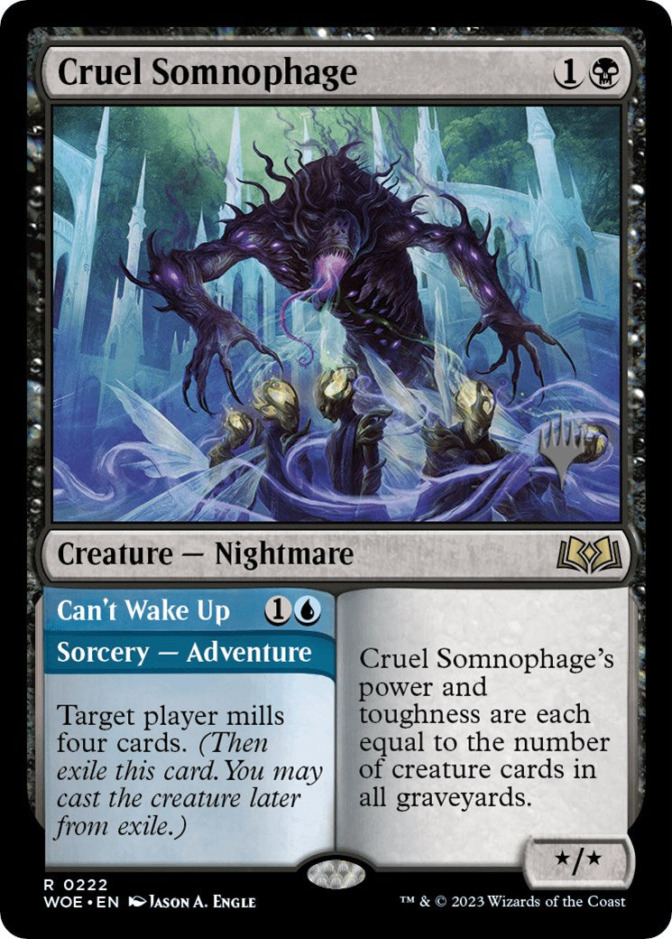 Cruel Somnophage // Can't Wake Up (Promo Pack) [Wilds of Eldraine Promos] [Foil]