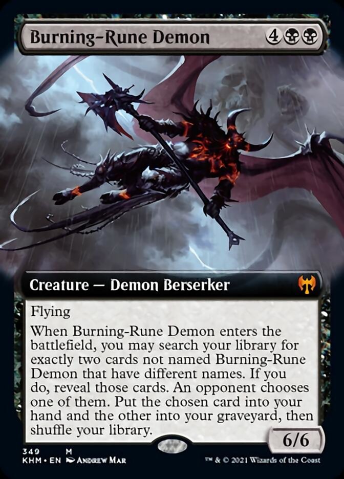 Burning-Rune Demon (Extended Art) [Kaldheim] [Foil]
