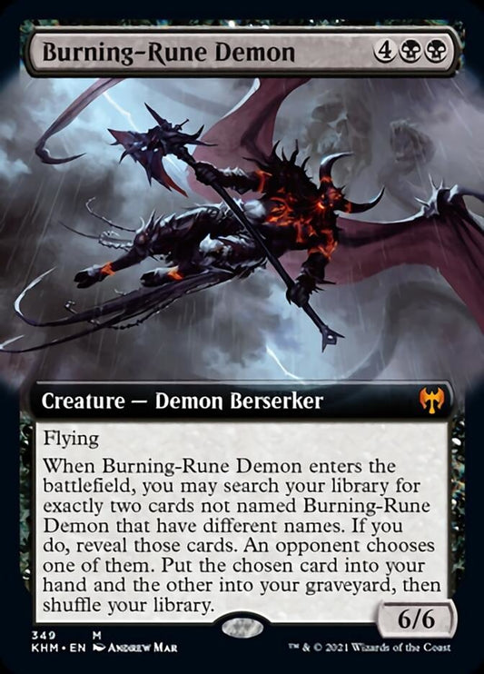 Burning-Rune Demon (Extended Art) [Kaldheim] [Foil]