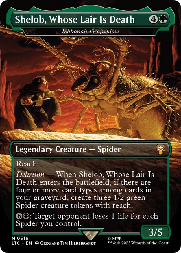 Shelob, Whose Lair Is Death - Ishkanah, Grafwidow (Borderless) [The Lord of the Rings: Tales of Middle-Earth Commander] [Foil]