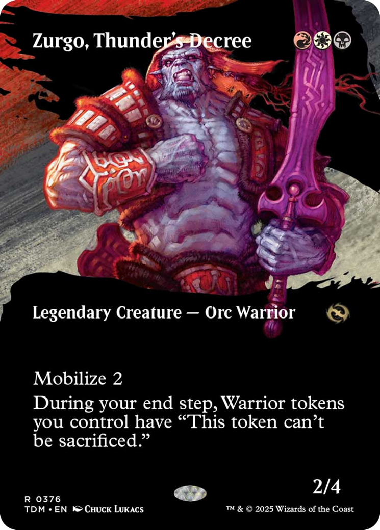 Zurgo, Thunder's Decree (Borderless) [Tarkir: Dragonstorm] [Foil]