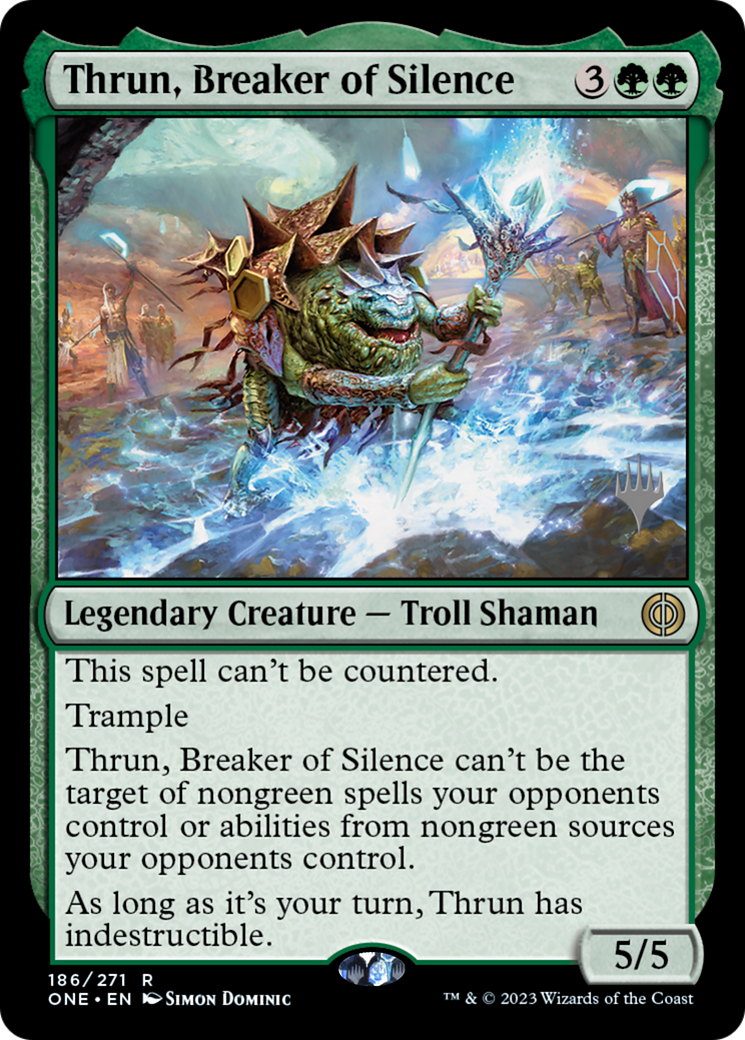 Thrun, Breaker of Silence (Promo Pack) [Phyrexia: All Will Be One Promos] [Foil]