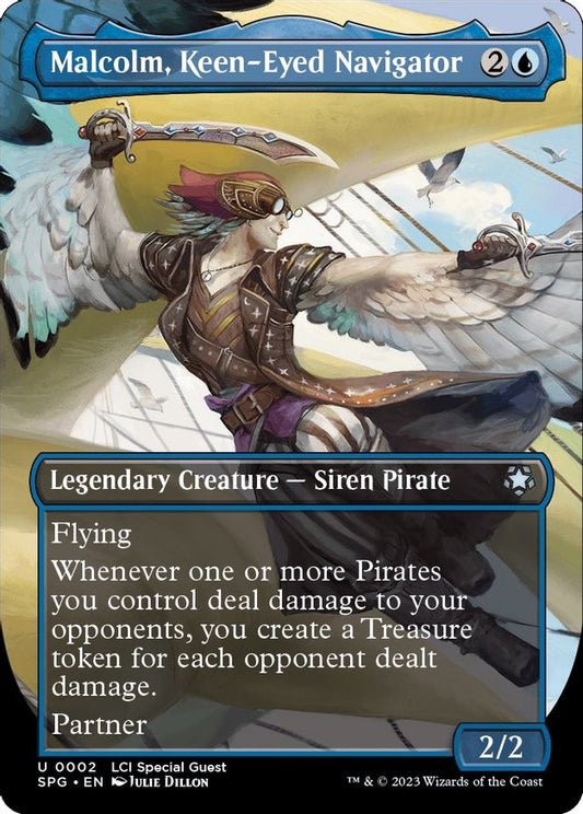 Malcolm, Keen-Eyed Navigator (Borderless) [The Lost Caverns of Ixalan Special Guests] [Foil]