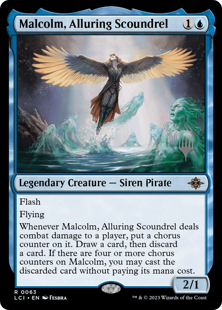 Malcolm, Alluring Scoundrel (Promo Pack) [The Lost Caverns of Ixalan Promos] [Foil]