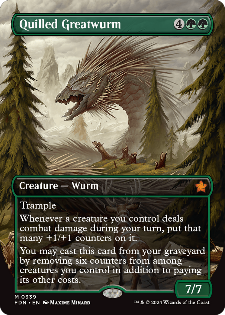 Quilled Greatwurm (Borderless) [Foundations] [Foil]