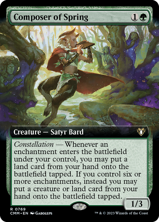 Composer of Spring (Extended Art) [Commander Masters] [Foil]