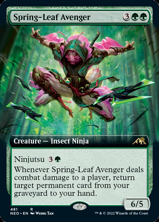 Spring-Leaf Avenger (Extended Art) [Kamigawa: Neon Dynasty] [Foil]