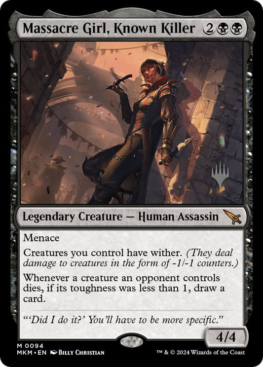 Massacre Girl, Known Killer (Promo Pack) [Murders at Karlov Manor Promos] [Foil]