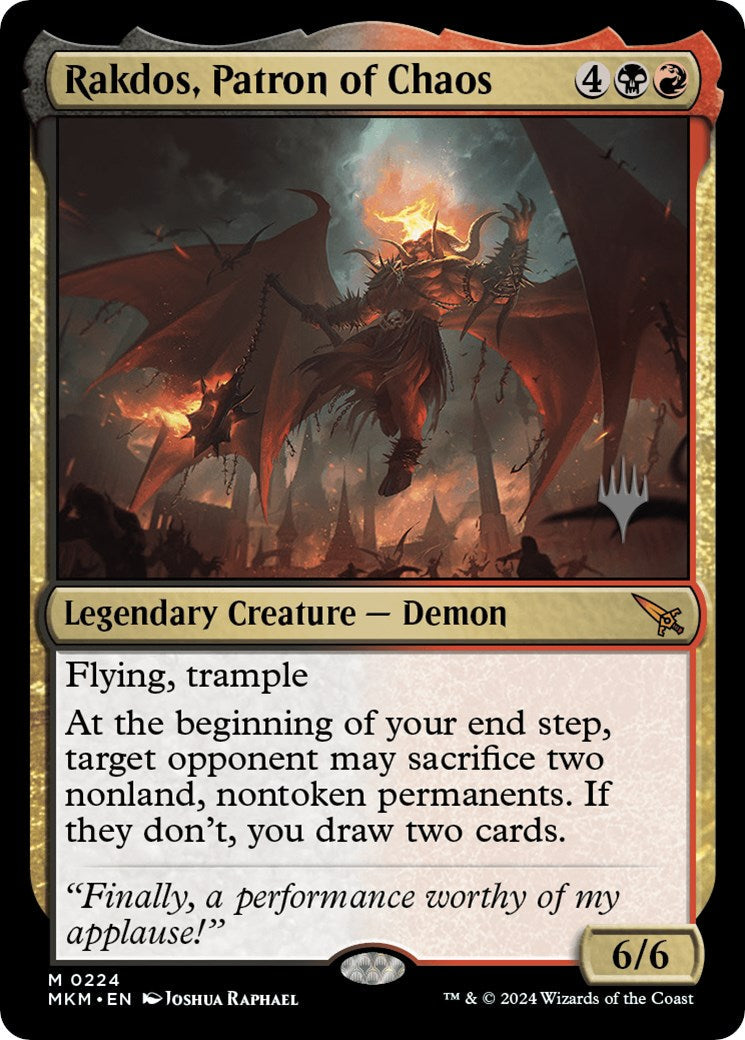 Rakdos, Patron of Chaos (Promo Pack) [Murders at Karlov Manor Promos] [Foil]