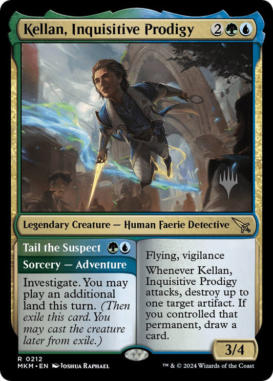 Kellan, Inquisitive Prodigy // Tail the Suspect (Promo Pack) [Murders at Karlov Manor Promos] [Foil]