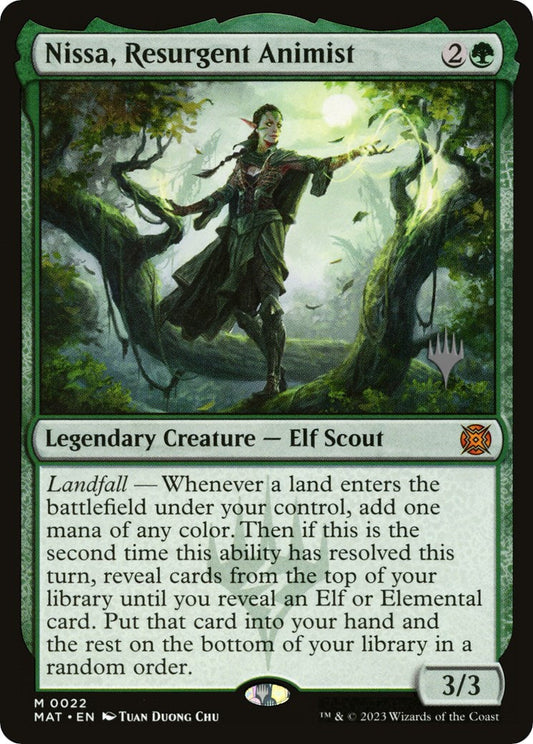 Nissa, Resurgent Animist (Promo Pack) [Murders at Karlov Manor Promos] [Foil]