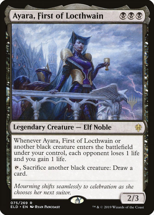 Ayara, First of Locthwain (Promo Pack) [Throne of Eldraine Promos] [Foil]