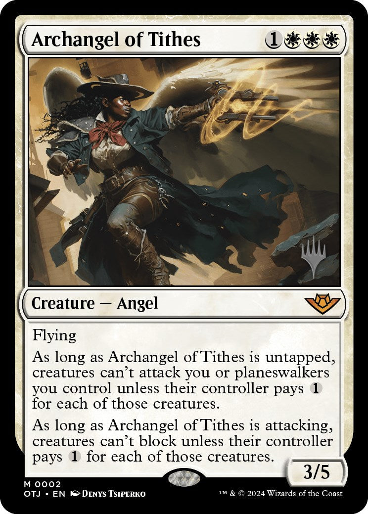 Archangel of Tithes (Promo Pack) [Outlaws of Thunder Junction Promos] [Foil]