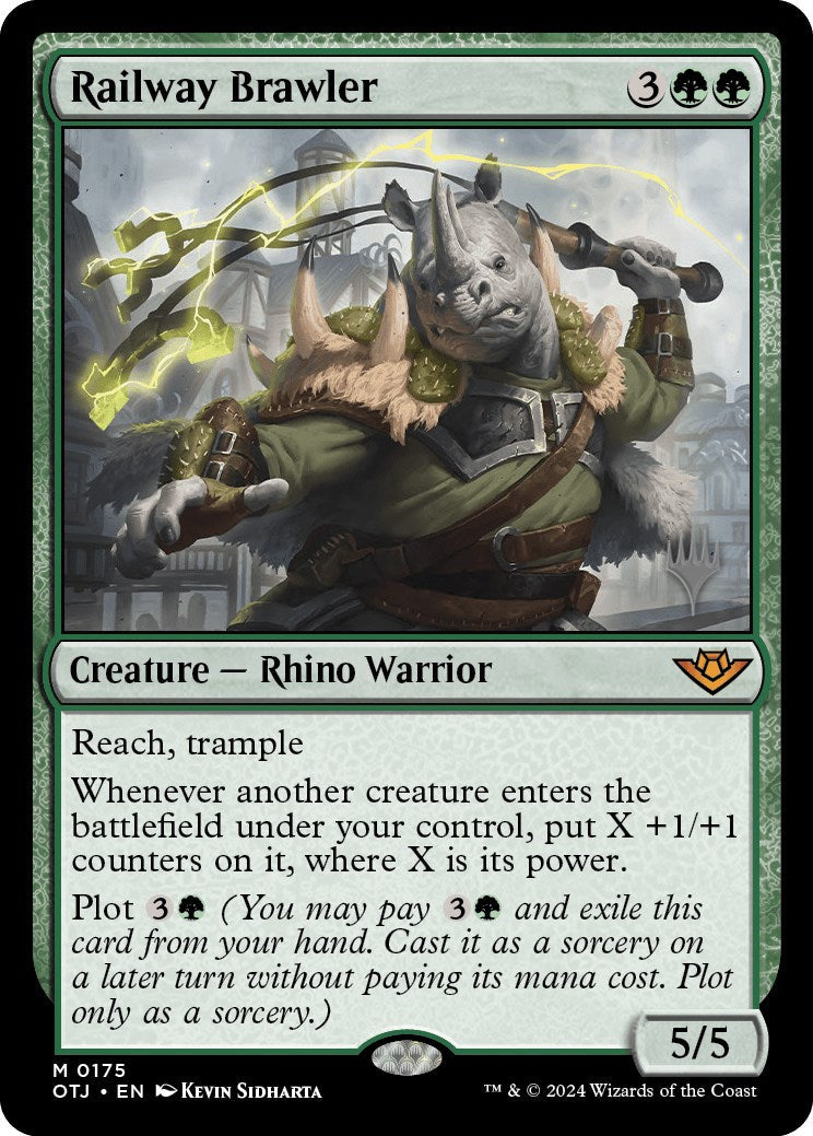Railway Brawler (Promo Pack) [Outlaws of Thunder Junction Promos] [Foil]