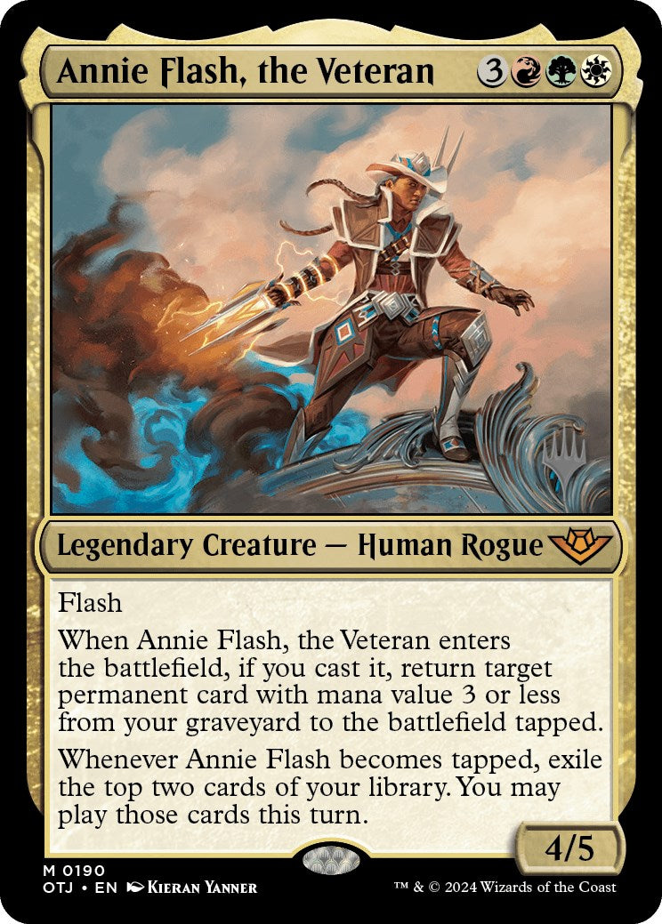 Annie Flash, the Veteran (Promo Pack) [Outlaws of Thunder Junction Promos] [Foil]
