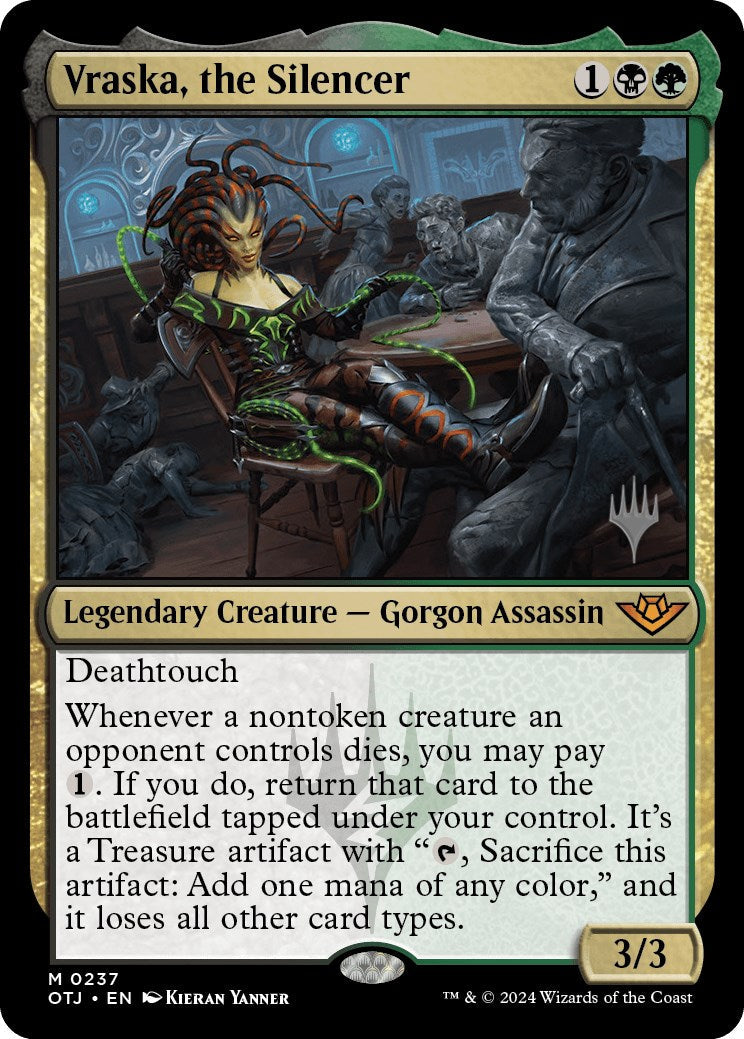 Vraska, the Silencer (Promo Pack) [Outlaws of Thunder Junction Promos] [Foil]