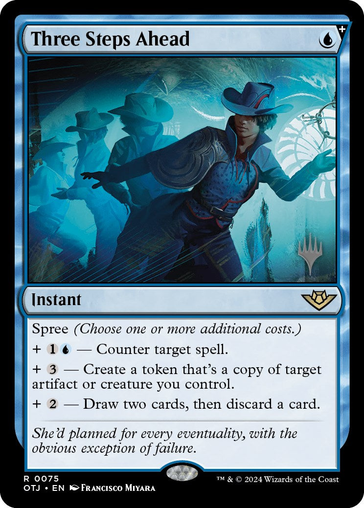Three Steps Ahead (Promo Pack) [Outlaws of Thunder Junction Promos] [Foil]