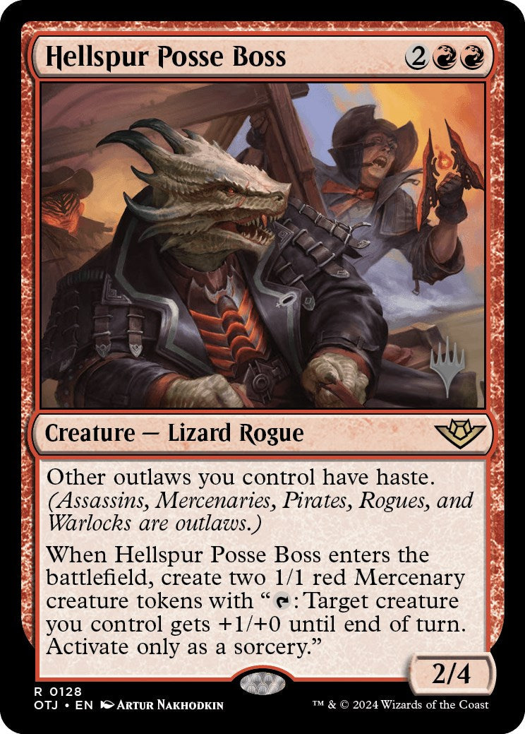 Hellspur Posse Boss (Promo Pack) [Outlaws of Thunder Junction Promos] [Foil]