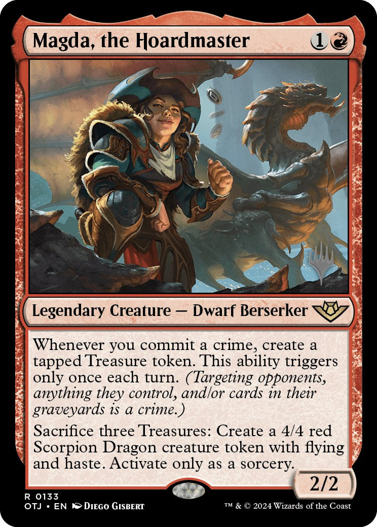 Magda, the Hoardmaster (Promo Pack) [Outlaws of Thunder Junction Promos] [Foil]