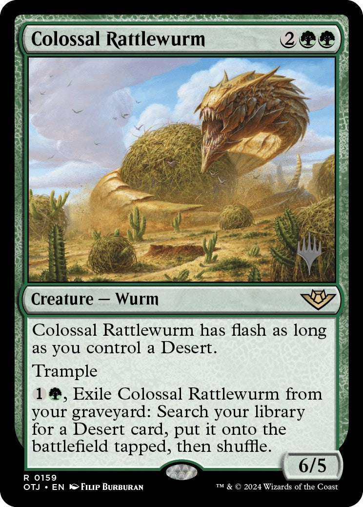 Colossal Rattlewurm (Promo Pack) [Outlaws of Thunder Junction Promos] [Foil]