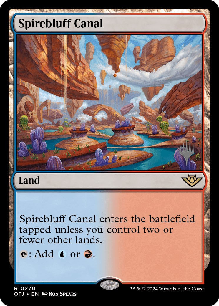 Spirebluff Canal (Promo Pack) [Outlaws of Thunder Junction Promos] [Foil]
