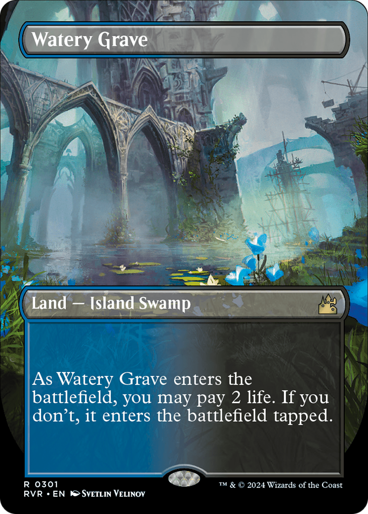 Watery Grave (Borderless) [Ravnica Remastered] [Foil]