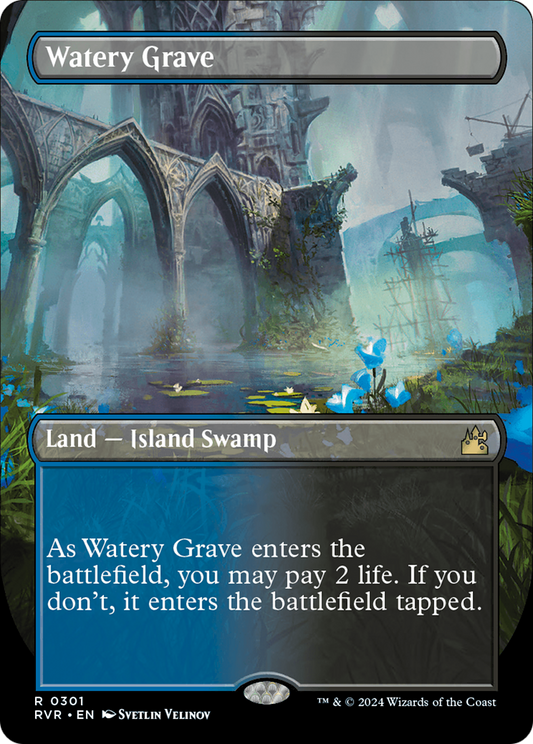 Watery Grave (Borderless) [Ravnica Remastered] [Foil]
