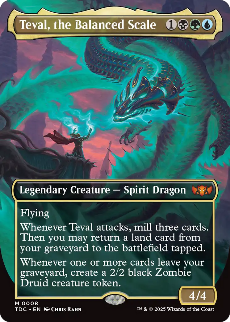 Teval, the Balanced Scale (Borderless) [Tarkir: Dragonstorm Commander] [Foil]