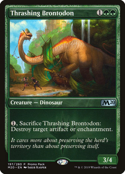 Thrashing Brontodon (Promo Pack) [Core Set 2020 Promos] [Foil]