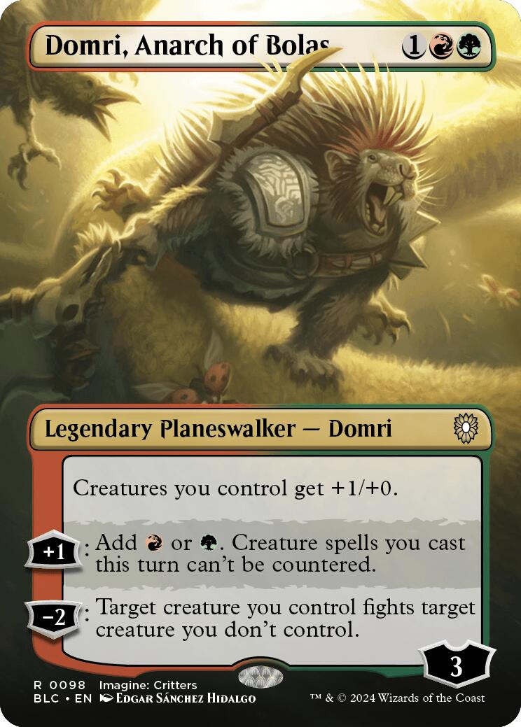Domri, Anarch of Bolas (Borderless) [Bloomburrow Commander] [Foil]