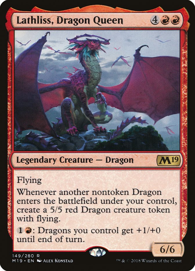 Lathliss, Dragon Queen [Core Set 2019] [Foil]