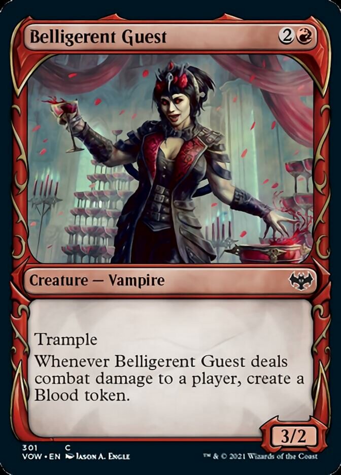 Belligerent Guest (Showcase Fang Frame) [Innistrad: Crimson Vow] [Foil]