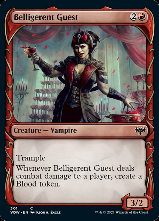 Belligerent Guest (Showcase Fang Frame) [Innistrad: Crimson Vow] [Foil]