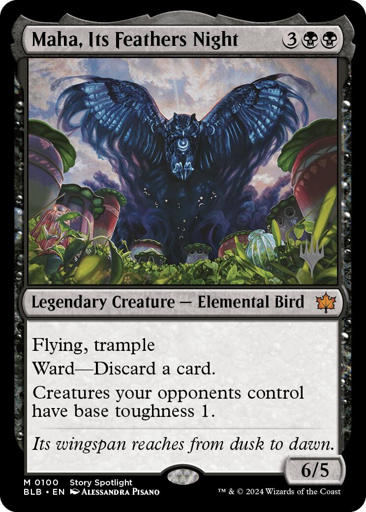 Maha, Its Feathers Night (Promo Pack) [Bloomburrow Promos] [Foil]