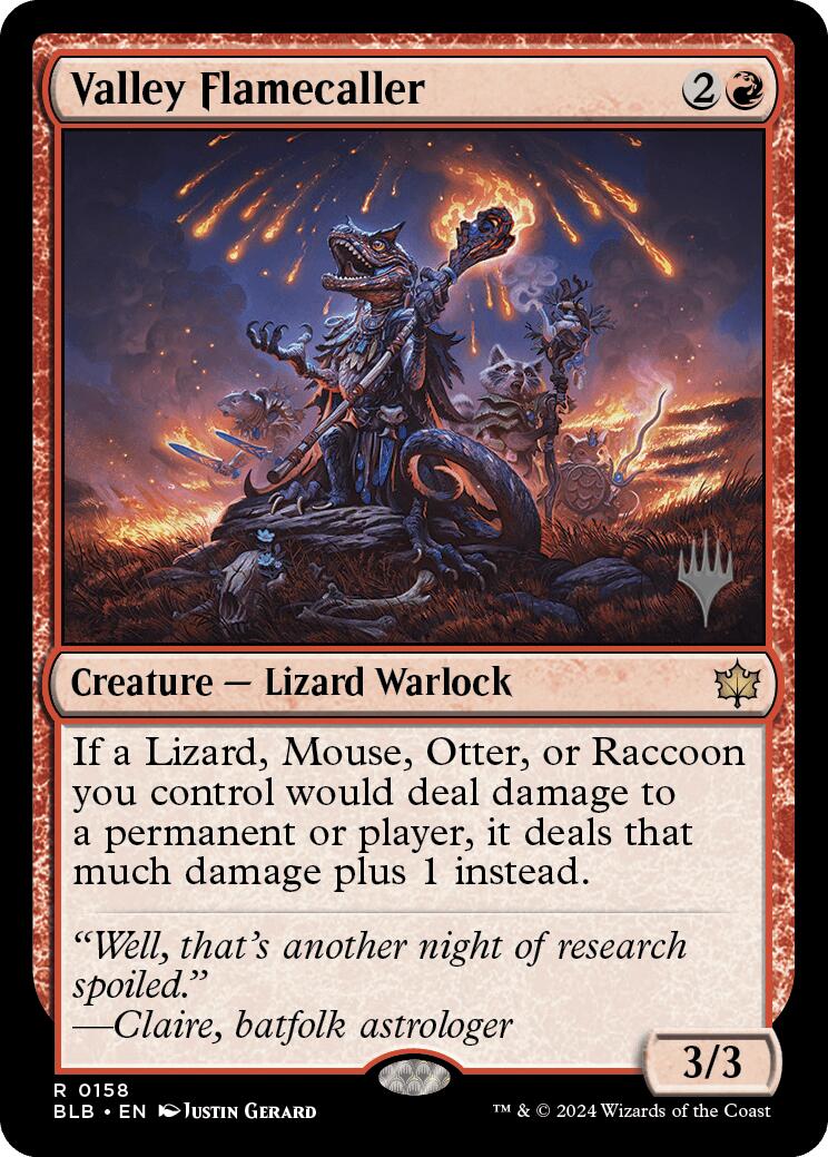 Valley Flamecaller (Promo Pack) [Bloomburrow Promos] [Foil]