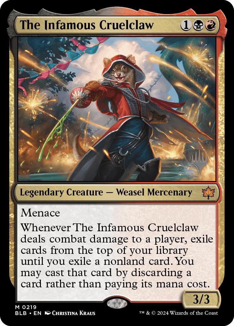 The Infamous Cruelclaw (Promo Pack) [Bloomburrow Promos] [Foil]